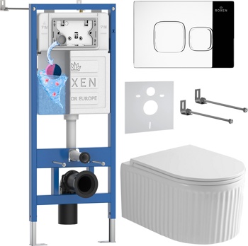 Комплект 6 в1 инсталляции и подвесного унитаза Roxen StounFix Dual Fresh 968273 - фото