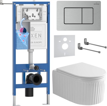 Комплект 6 в1 инсталляции и подвесного унитаза Roxen StounFix Dual Fresh 968301 - фото