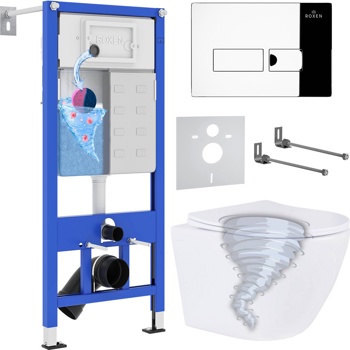 Комплект 6 в1 инсталляции и подвесного унитаза Roxen StounFix Dual Fresh 968316 - фото