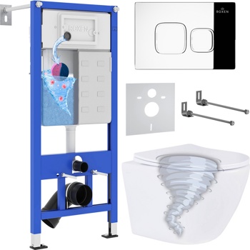 Комплект 6 в1 инсталляции и подвесного унитаза Roxen StounFix Dual Fresh 968385 - фото