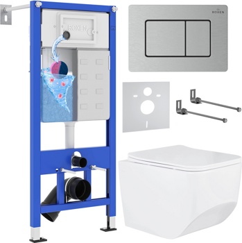 Комплект 6 в1 инсталляции и подвесного унитаза Roxen StounFix Dual Fresh 968433 - фото