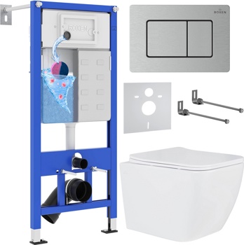 Комплект 6 в1 инсталляции и подвесного унитаза Roxen StounFix Dual Fresh 968436 - фото