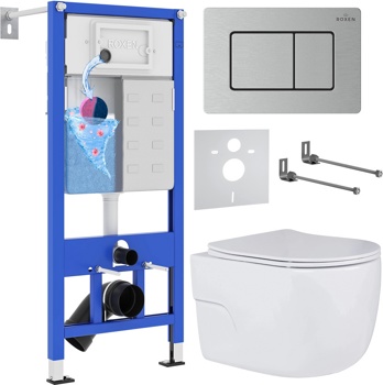 Комплект 6 в1 инсталляции и подвесного унитаза Roxen StounFix Dual Fresh 968445 - фото