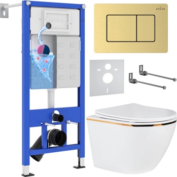Комплект 6 в1 инсталляции и подвесного унитаза Roxen StounFix Dual Fresh 968460 - фото