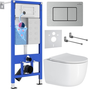 Комплект 6 в1 инсталляции и подвесного унитаза Roxen StounFix Dual Fresh 968489 - фото