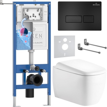 Комплект 6 в1 инсталляции и подвесного унитаза Roxen StounFix Dual Fresh 968501 - фото