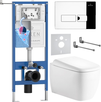 Комплект 6 в1 инсталляции и подвесного унитаза Roxen StounFix Dual Fresh 968502 - фото