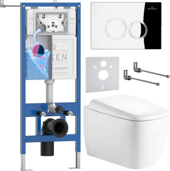 Комплект 6 в1 инсталляции и подвесного унитаза Roxen StounFix Dual Fresh 968509 - фото