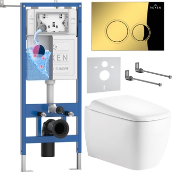 Комплект 6 в1 инсталляции и подвесного унитаза Roxen StounFix Dual Fresh 968513 - фото