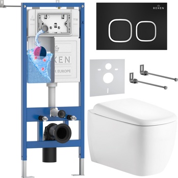 Комплект 6 в1 инсталляции и подвесного унитаза Roxen StounFix Dual Fresh 968515 - фото