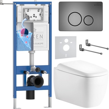 Комплект 6 в1 инсталляции и подвесного унитаза Roxen StounFix Dual Fresh 968520 - фото