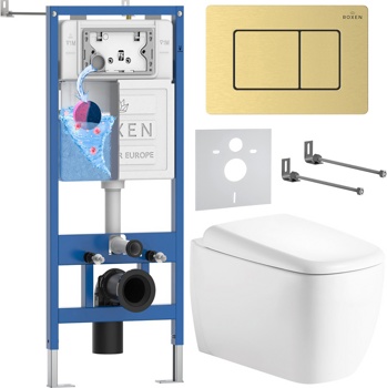 Комплект 6 в1 инсталляции и подвесного унитаза Roxen StounFix Dual Fresh 968522 - фото