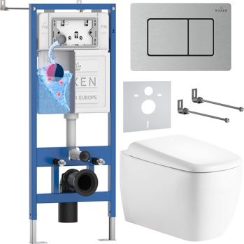 Комплект 6 в1 инсталляции и подвесного унитаза Roxen StounFix Dual Fresh 968523 - фото