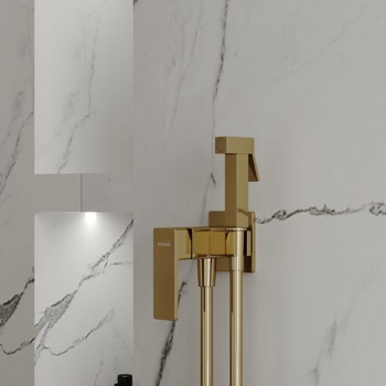 Гигиенический душ скрытого монтажа AQUAme Savona AQM6817GG, золото - фото2