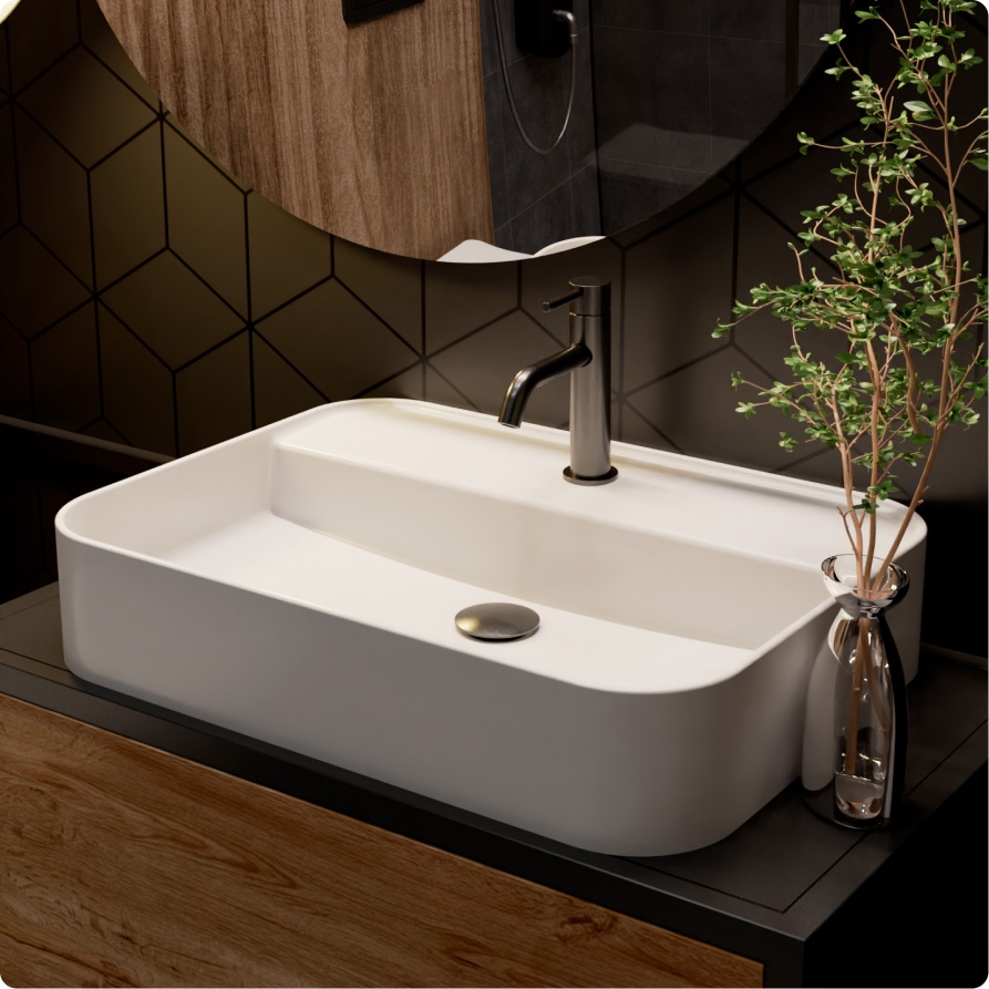 Смеситель для умывальника AQUAme Siena AQM6210GM, графит