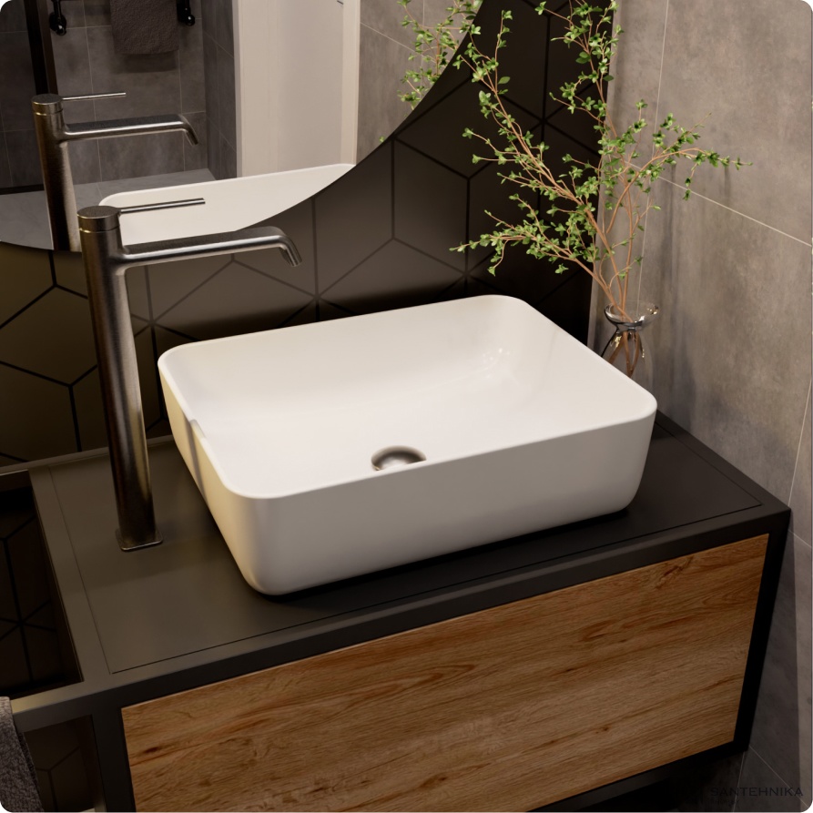 Смеситель для умывальника высокий AQUAme Asti AQM6414GM, графит