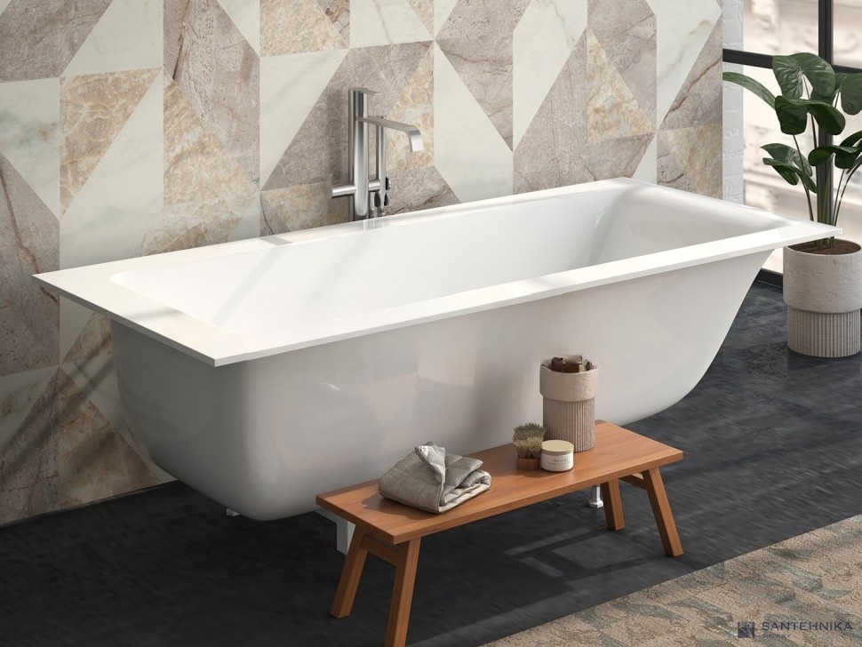 Ванна каменная Эстет Дельта 170В Slim 170x75, белый глянцевый