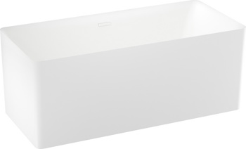 Отдельностоящая акриловая ванна Wellsee Pure 166x77 матовая белая, слив белый - фото