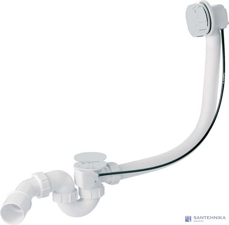 Сифон полуавтомат для ванн McAlpine HC31M-WH, белый