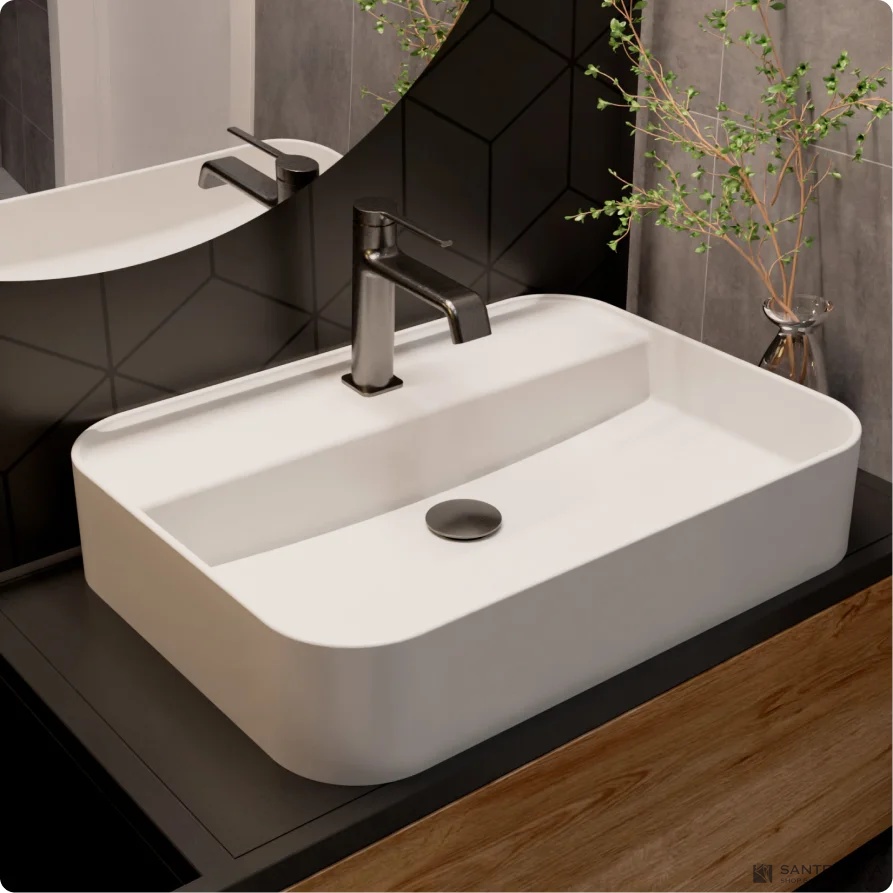 Смеситель для умывальника AQUAme Asti AQM6410GM, графит