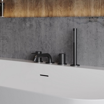 Смеситель на борт ванны AQUAme Siena AQM6219MB, черный - фото2