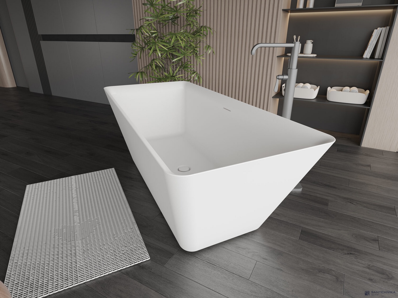 Акриловая отдельностоящая ванна AQUAme AQM3502MW, белый мат 170х80 см 