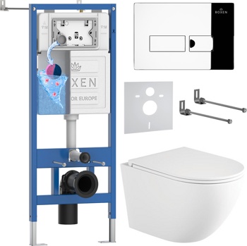 Комплект 6 в1 инсталляции и подвесного унитаза Roxen StounFix Dual Fresh 868414 - фото