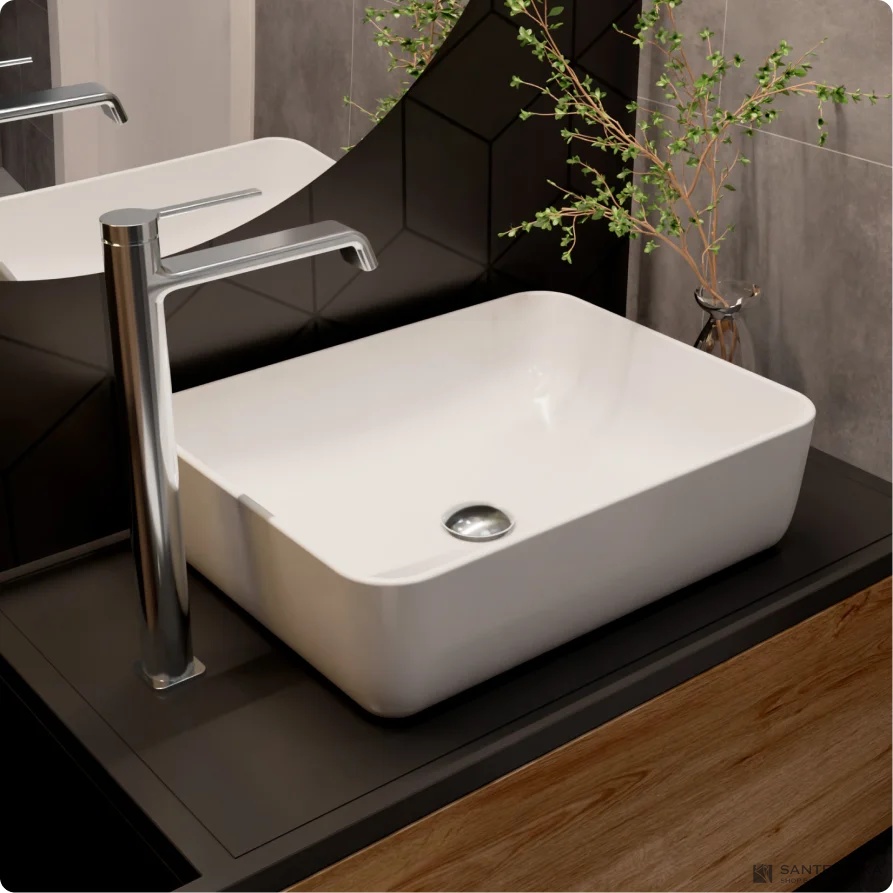 Смеситель для умывальника высокий AQUAme Asti AQM6414CR, хром