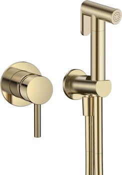 Гигиенический душ скрытого монтажа AQUAme Siena AQMS144BG, золото матовое - фото