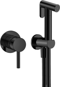 Гигиенический душ скрытого монтажа AQUAme Siena AQMS144MB, черный - фото