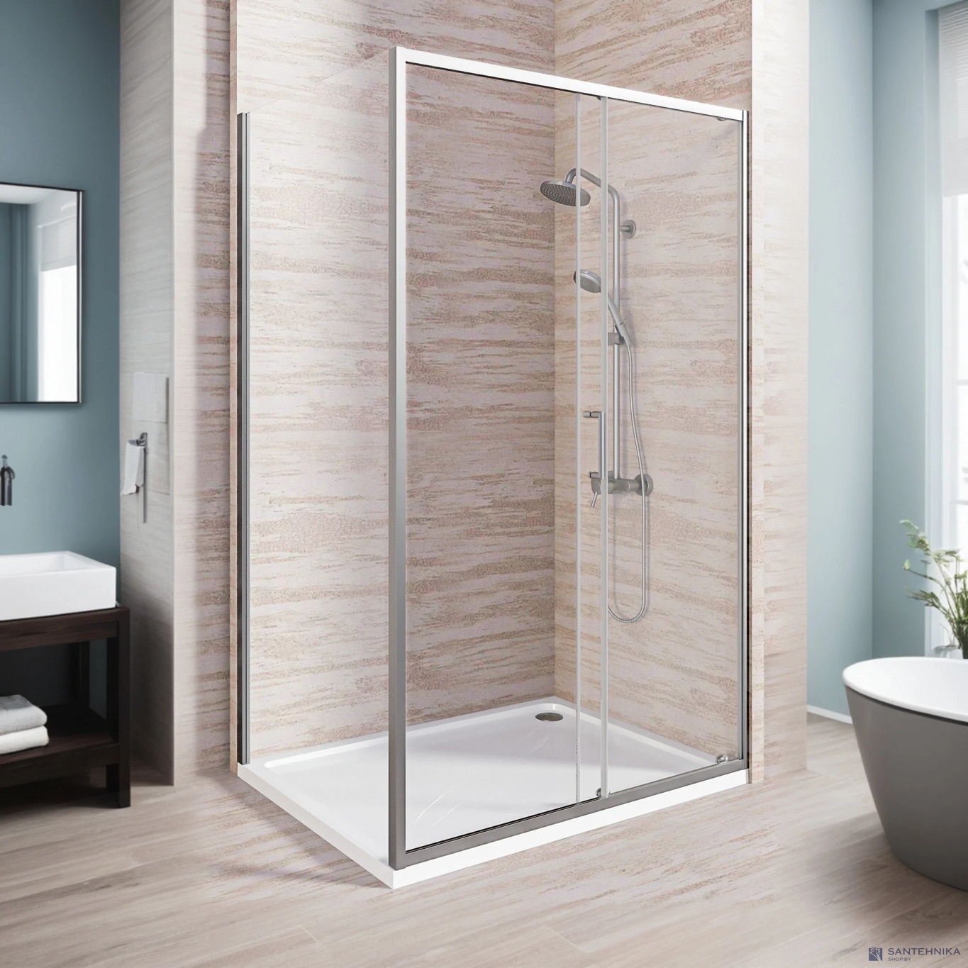 Душевая дверь GooD DooR Lite WTW-130-C-CH