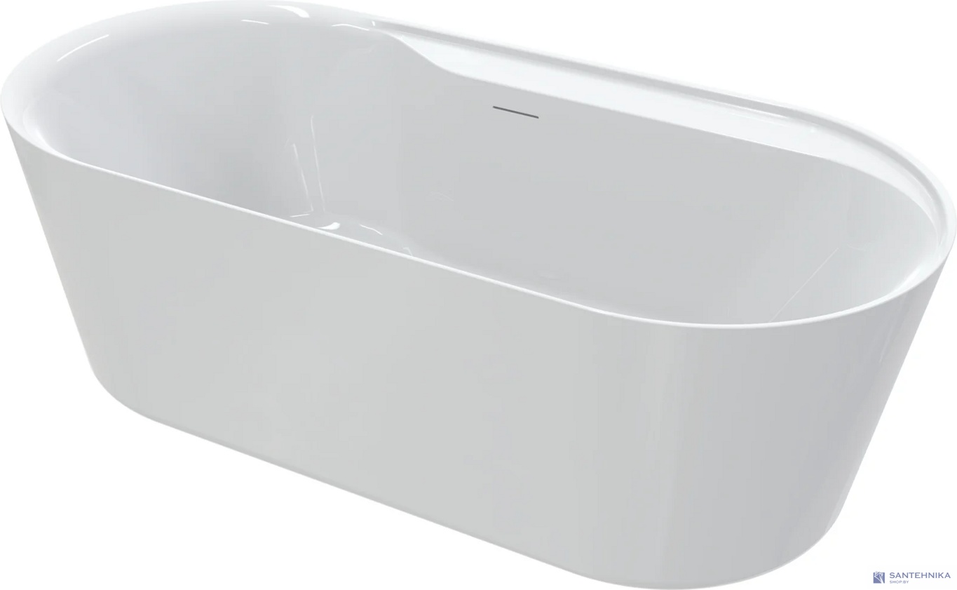 Акриловая отдельностоящая ванна AQUAme AQM3505MW-R, белый мат 180х85 см 