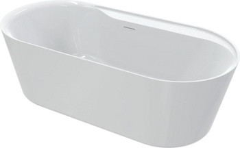 Акриловая отдельностоящая ванна AQUAme AQM3505GW-R, белый 180х85 см  - фото