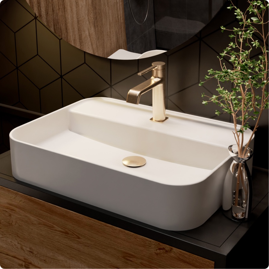 Смеситель для умывальника AQUAme Asti AQM6410BG, золото матовое