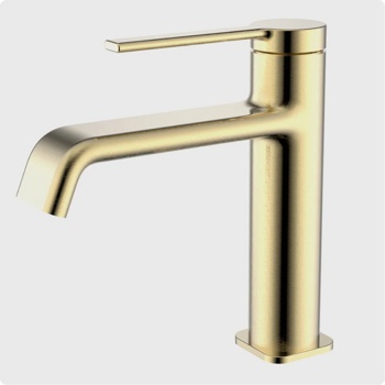 Смеситель для умывальника AQUAme Asti AQM6410BG, золото матовое - фото