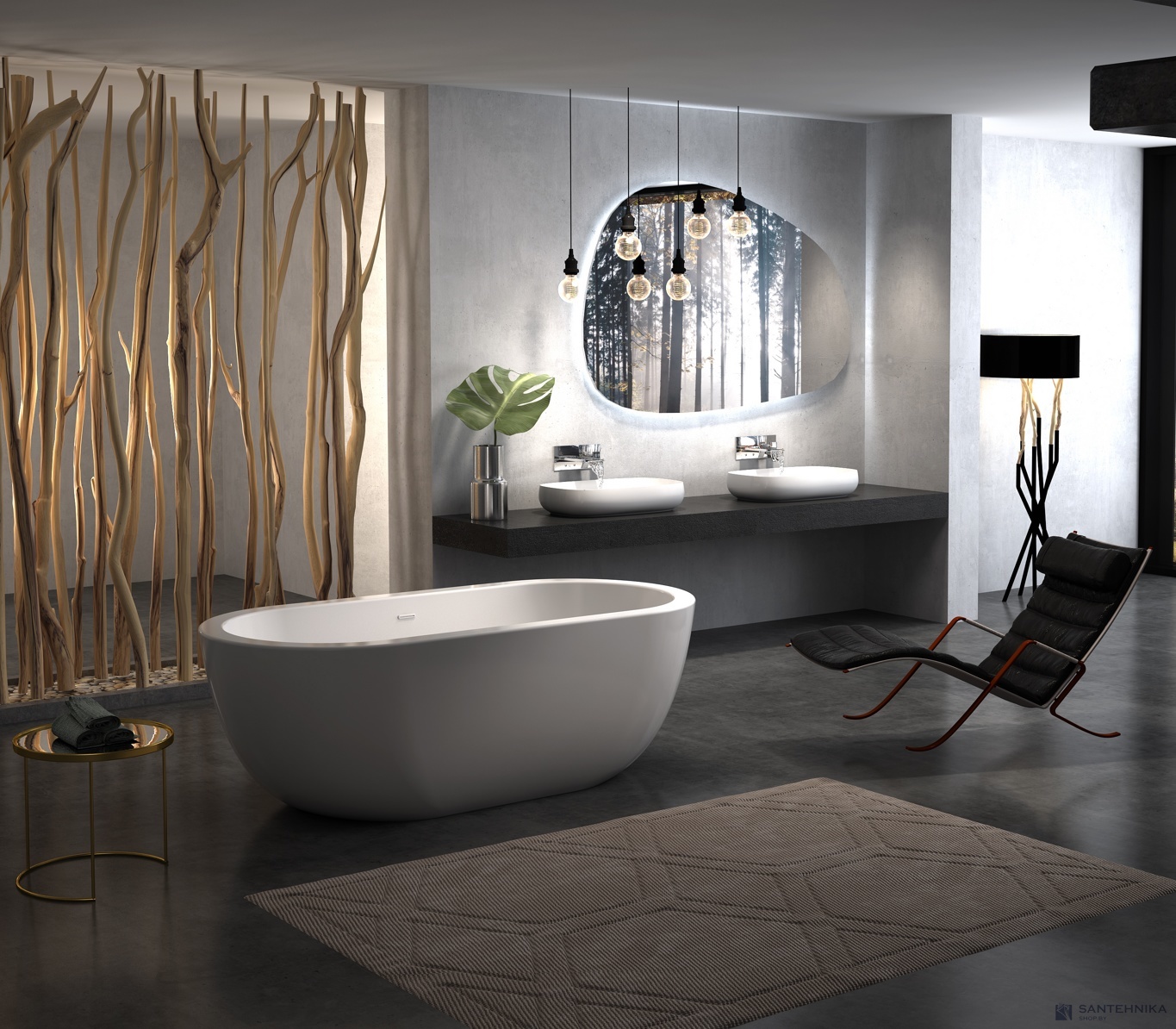 Акриловая отдельностоящая ванна BelBagno BB13-1800