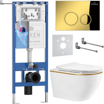Комплект 6 в1 инсталляции и подвесного унитаза Roxen StounFix Dual Fresh 966607 - фото