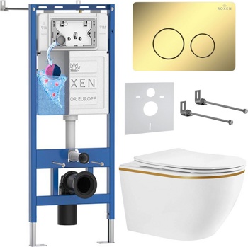 Комплект 6 в1 инсталляции и подвесного унитаза Roxen StounFix Dual Fresh 966612 - фото