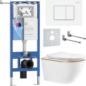 Комплект 6 в1 инсталляции и подвесного унитаза Roxen StounFix Dual Fresh 966613 - фото