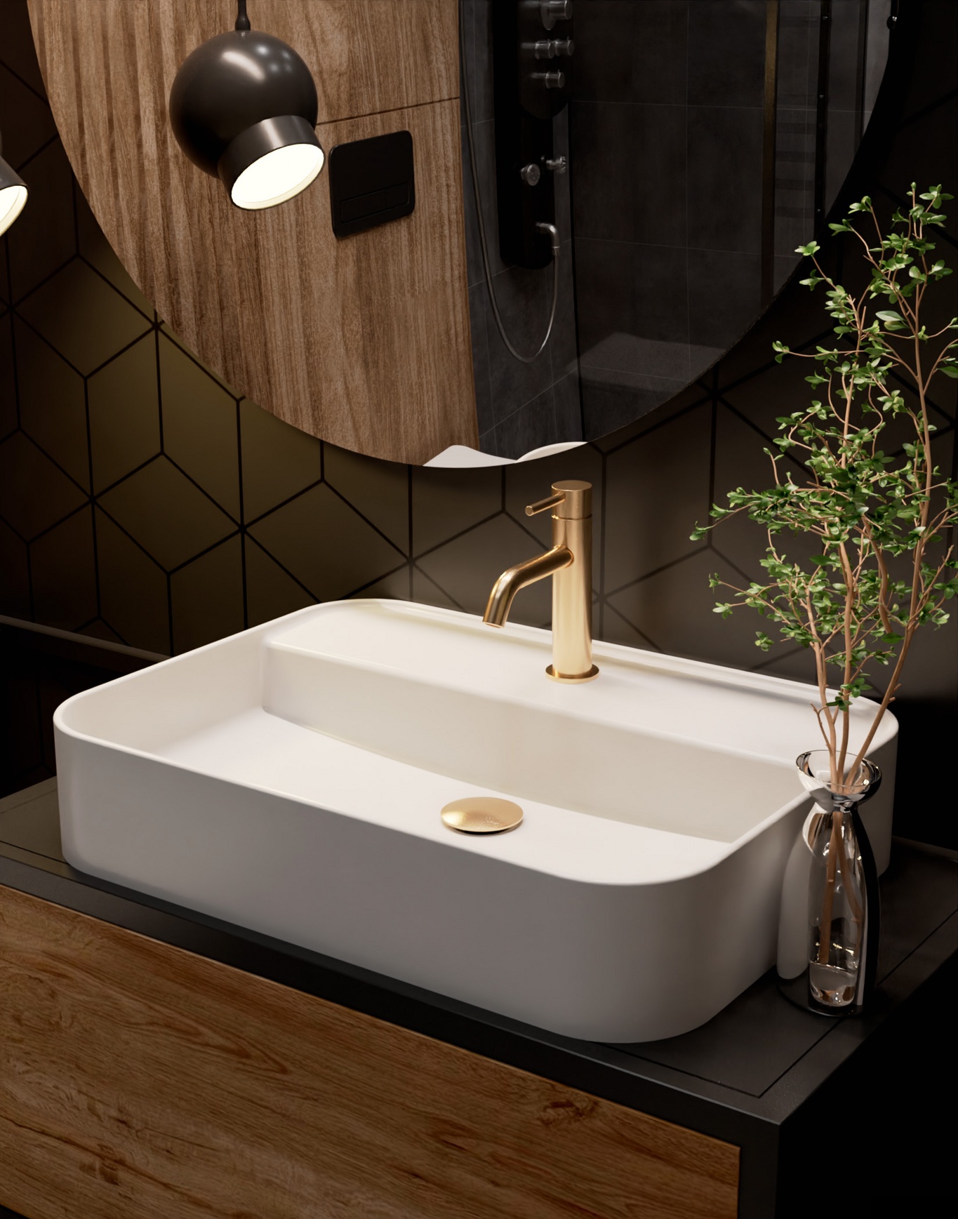 Смеситель для умывальника AQUAme Siena AQM6210GG, золото