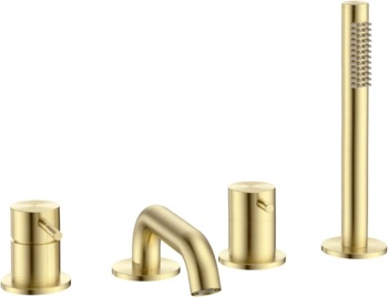 Смеситель на борт ванны AQUAme Siena AQM6219BG, золото матовое - фото