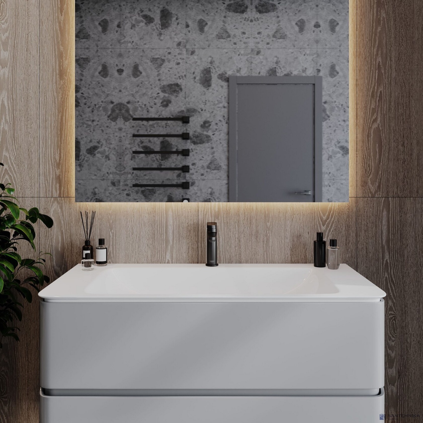 Смеситель для умывальника AQUAme Novara AQM6910MB, черный