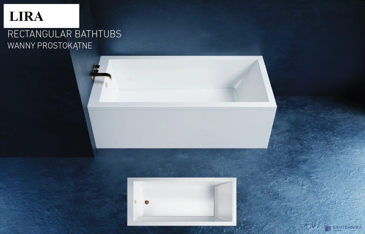 Акриловая прямоугольная ванна Bonito Home Lira 150x75