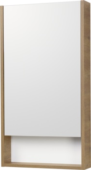 Зеркальный шкаф Aquaton Сканди 45 белый, дуб рустикальный 1A252002SDZ90 - фото
