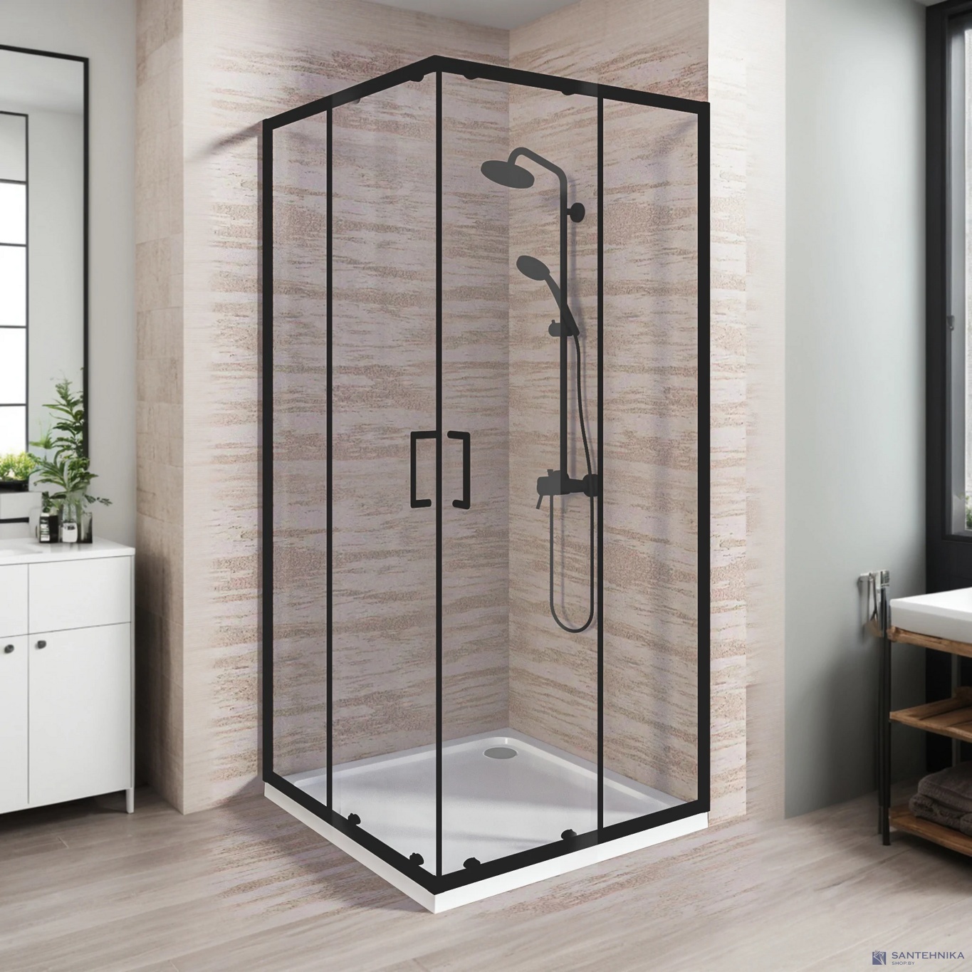 Душевой угол GooD DooR Lite CR-80-C-B