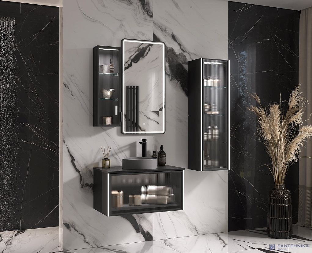 Зеркало Equil Stoune 50х90, черный