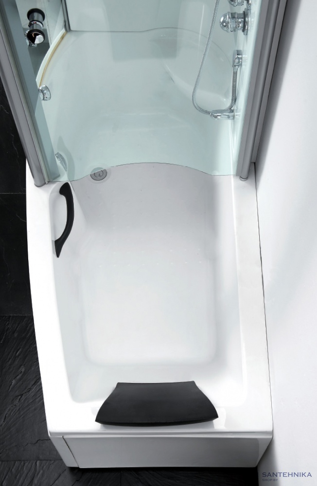 Акриловая прямоугольная ванна 170х85 с душевой кабиной Gemy G8040 C левая