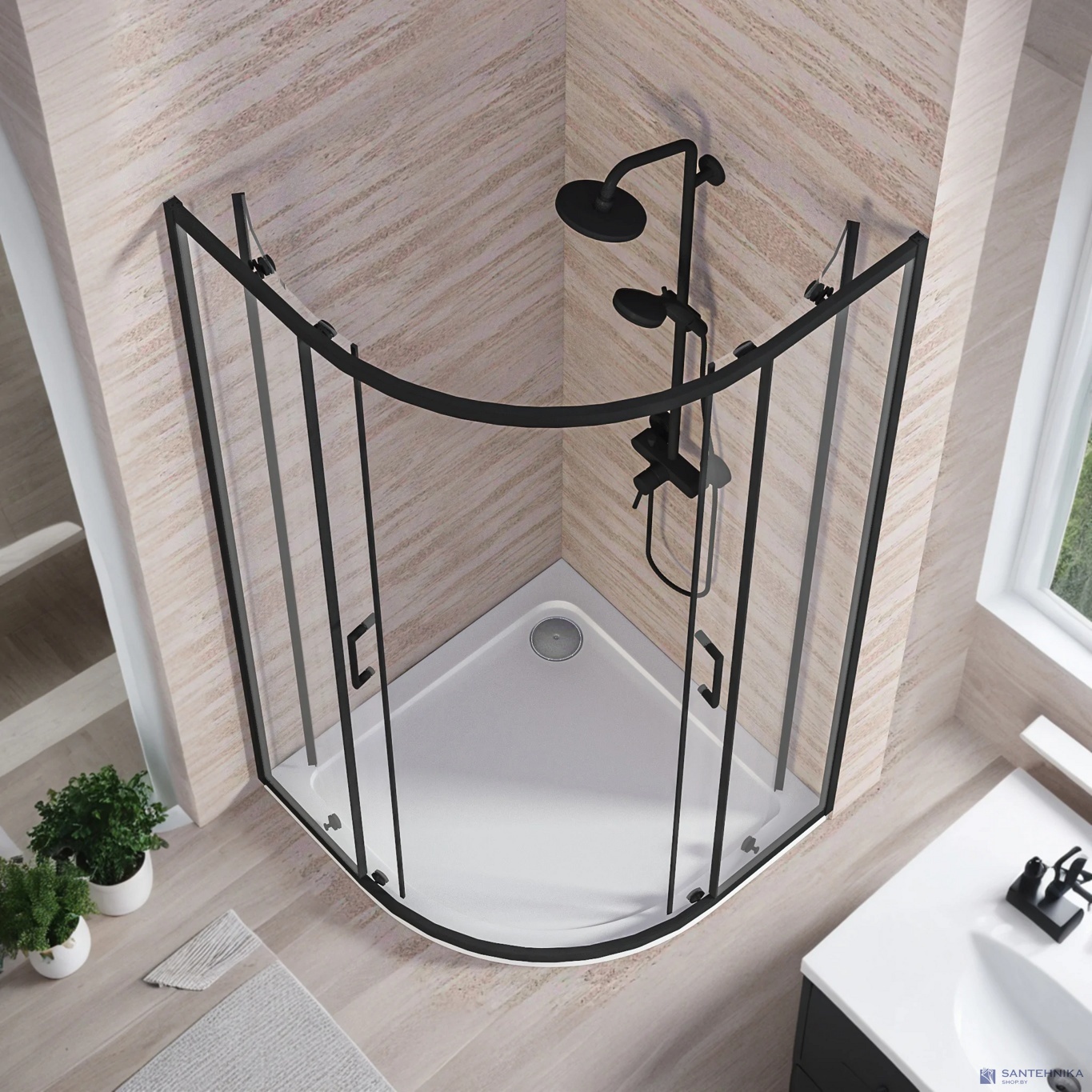 Душевой угол GooD DooR Lite R-80-C-B