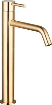 Смеситель для умывальника высокий AQUAme Siena AQM6214GG, золото - фото