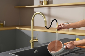 Смеситель для кухни AQUAme Cucina AQM9901BG, золото матовое - фото2